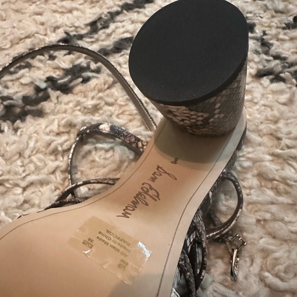 Sam Edelman Daffodil Snake Print Strappy Block Heels - Sz 8 - Picture 8 of 16